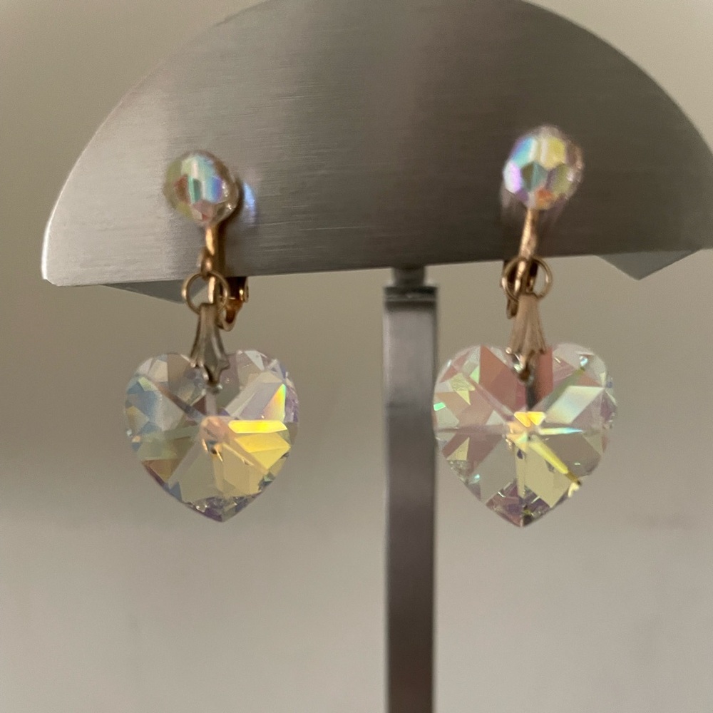 Swarovski crystal hearts with AB coating - Picture 2 of 7